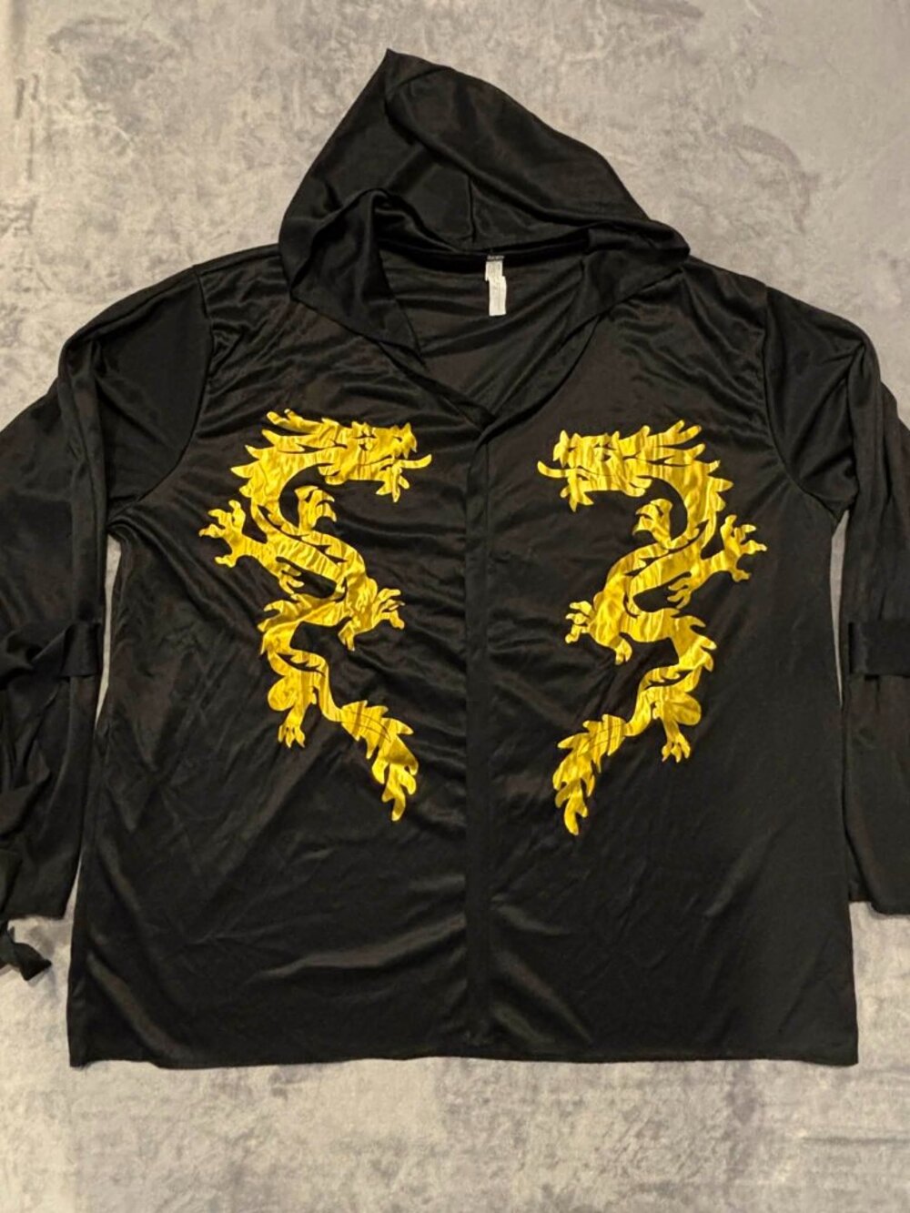 Dragon Ninja Black Gold Halloween Cosplay Costume Teen Standard Size / 2-piece